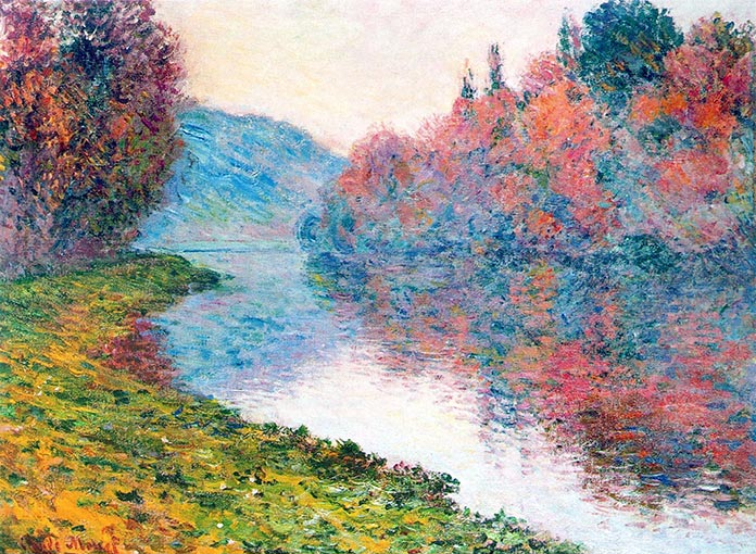 Claude Monet - Banks of the Seine at Jenfosse - Clear Weather, 1884