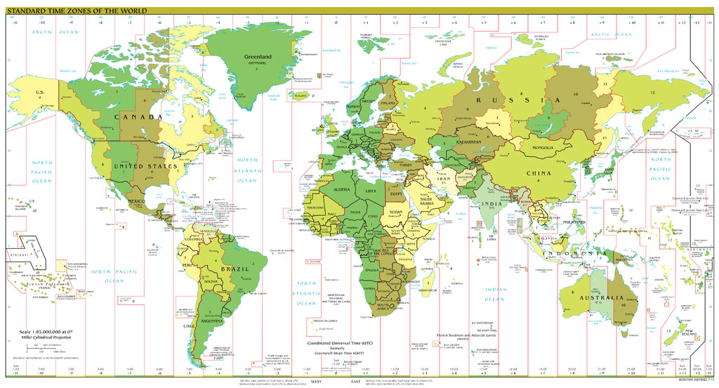 Mapas De Zonas Horarias Del Mundo