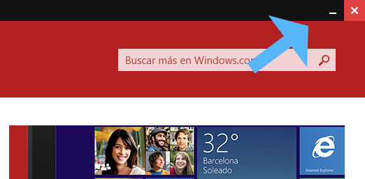 Botones de cierre de las apps en Windows 8.1 Update