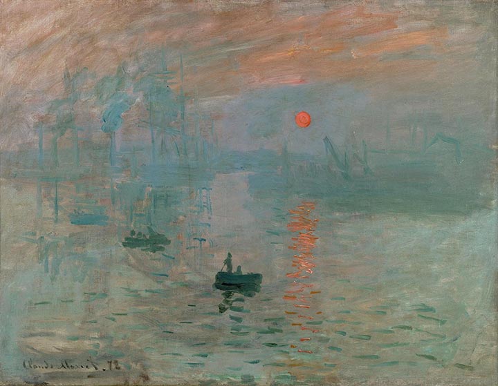 Impression, Sunrise (Impresión, sol naciente), de Claude Monet. Obra de 1874