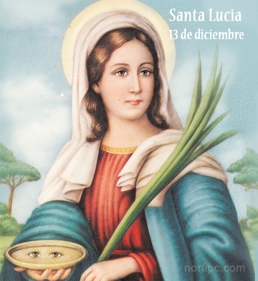 Imagen de Santa Lucia, patrona de los ciegos o invidentes y débiles visuales