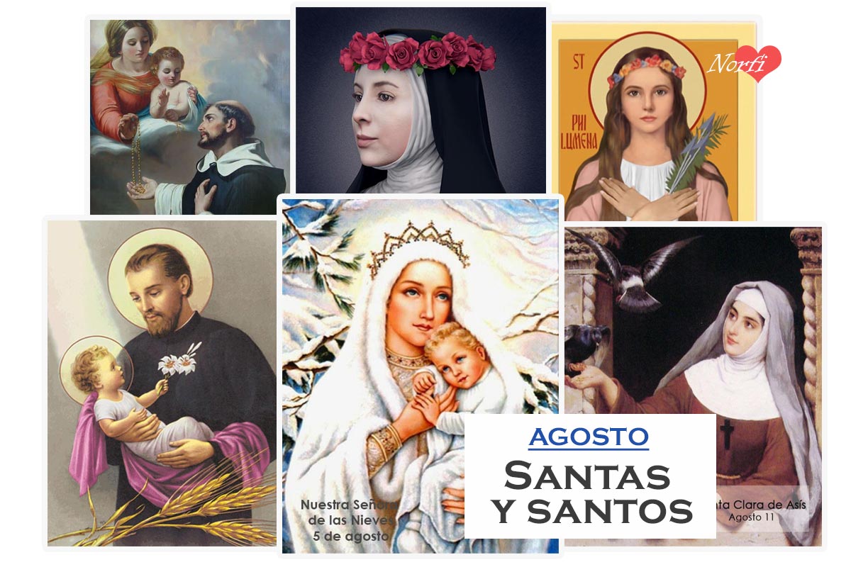 Santas, santos y Santoral católico del mes de agosto