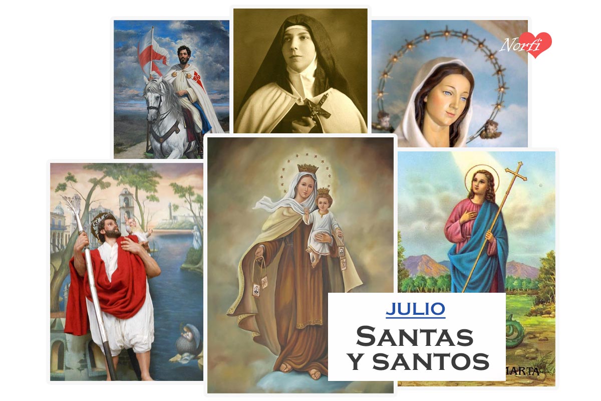 Santas, santos y Santoral católico del mes de julio