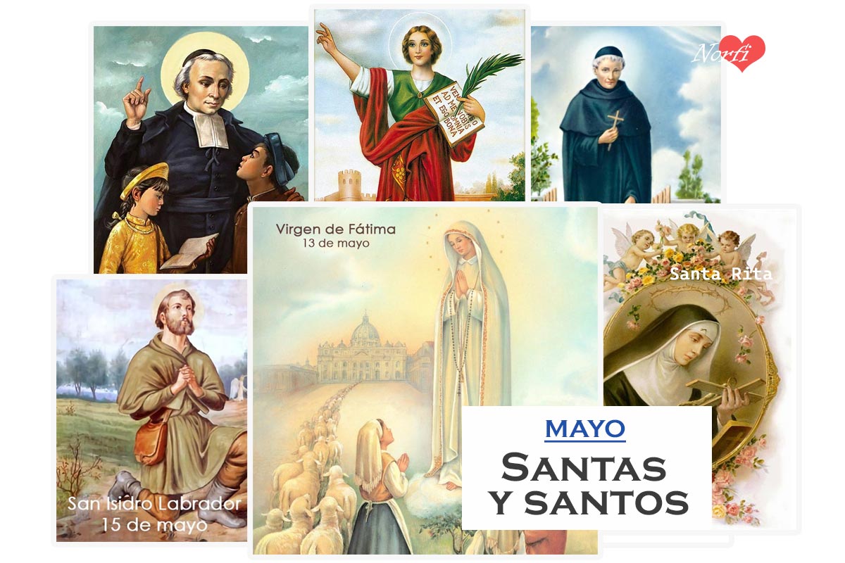 Santas, santos y Santoral católico del mes de mayo
