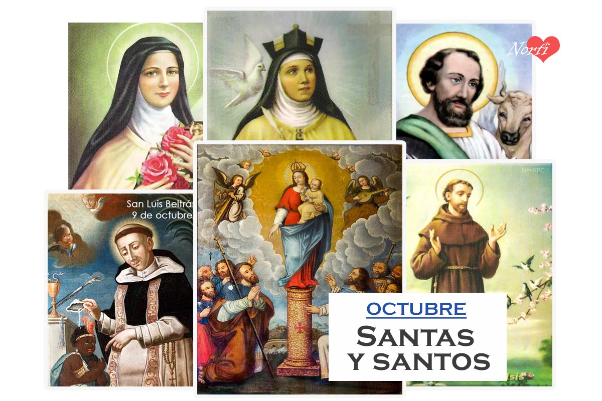 Santas, santos y Santoral católico del mes de octubre