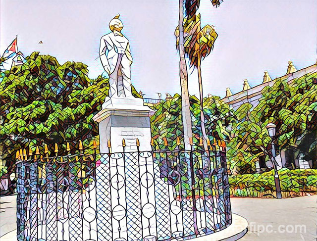 Monumento a Carlos Manuel de Céspedes en la Plaza de Armas de la Habana