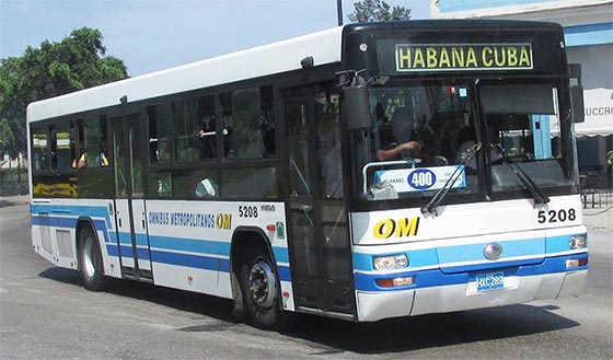 Ómnibus, buses o guaguas del transporte público de la Habana