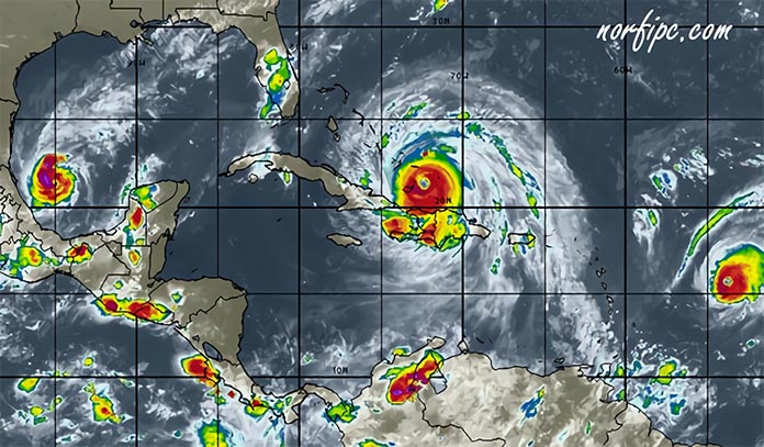 Foto de satélite que muestra el estado del tiempo en Cuba y el Caribe