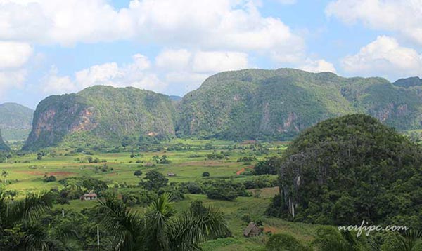 Paisaje del Valle de Viñales donde se pueden ver los mogotes