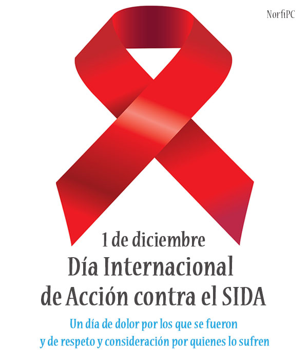 Imagen o poster que representa el Día Internacional contra el SIDA