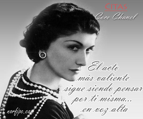 Coco Chanel, citas sobre el pensar