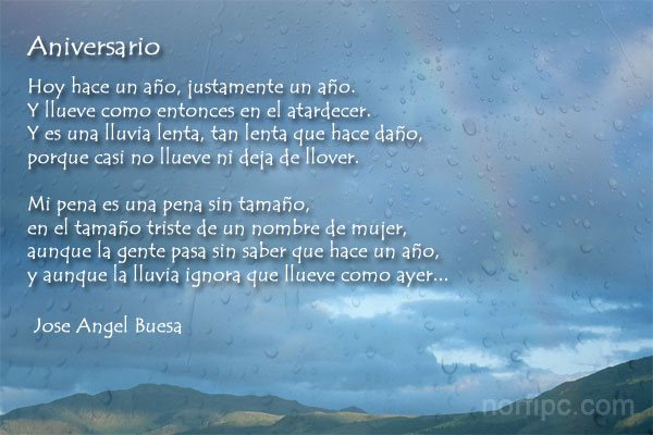 Aniversario, poema de Jose Angel Buesa