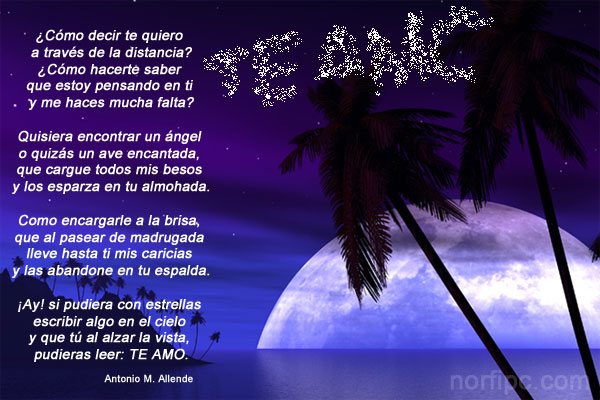 Escribir con las estrellas Te Amo, poema de amor de Antonio M. Allende