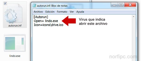Como leer el autorun.inf, para conocer la aplicación o virus que indica abrir este archivo a Windows
