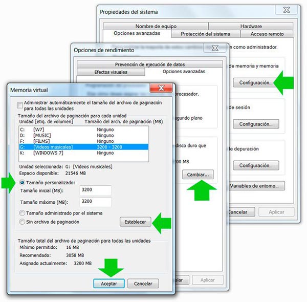 Optimizar la utilización del archivo de paginación en Windows