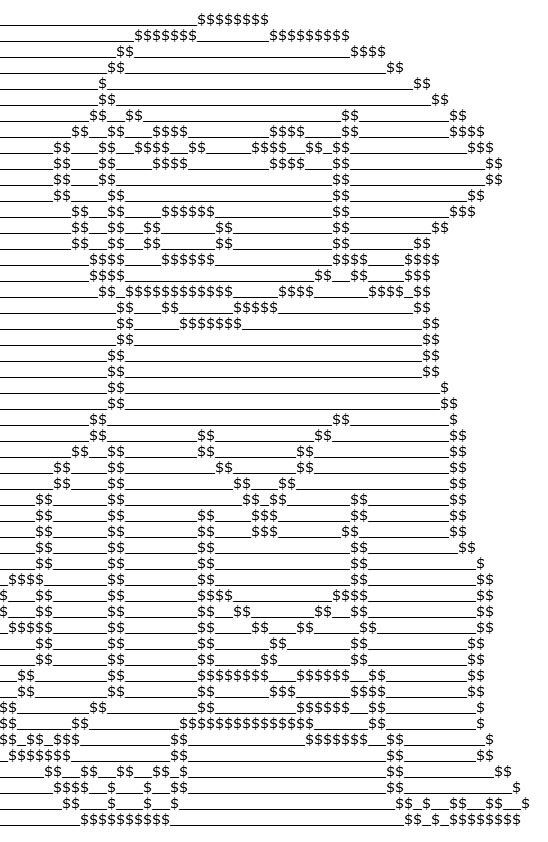 Ejemplos de dibujos y figuras del arte ASCII creados con caracteres