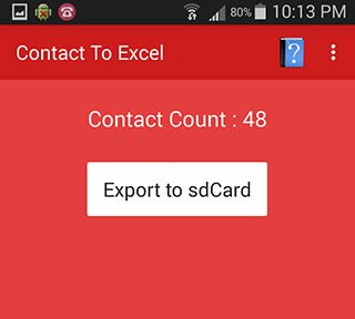 Aplicación Contact to Excel para guardar contactos del teléfono en formato XLS