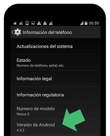 Conocer la versión de Android en un móvil