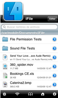 Acceder a todos los archivos desde el mismo iPhone usando iFile