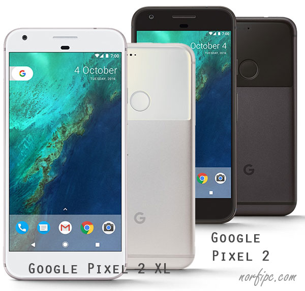 Teléfonos celulares Google Pixel 2 y Google Pixel 2 XL