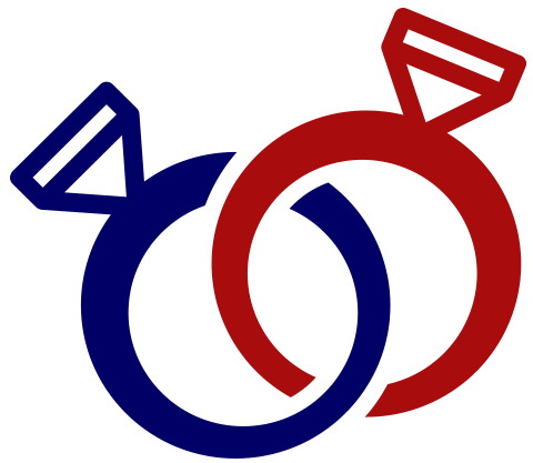 Icono de dos anillos enlazados simbolo de compromiso