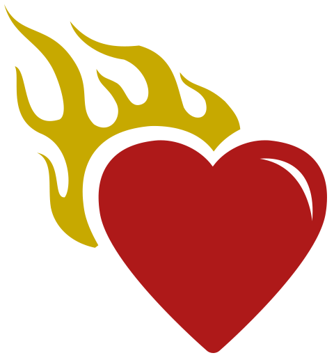 Corazon en llamas simbolo de un amor ardiente