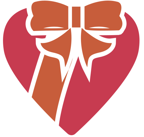 Corazon y un lazo, simbolo de entrega en el amor
