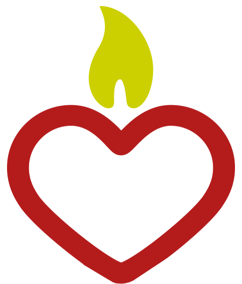 Icono de un corazon con una vela