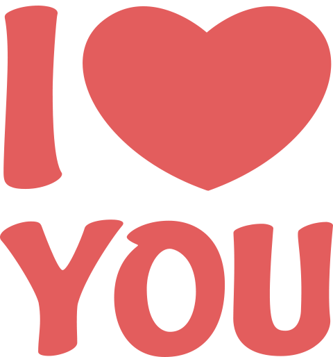 Icono con el mensaje 'I Love You', Te amo en ingles