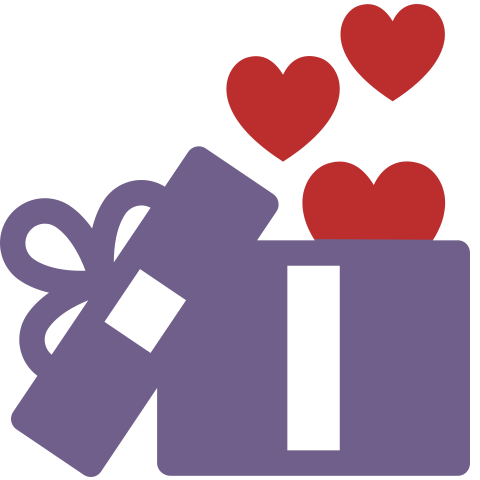 Caja de regalo con corazones