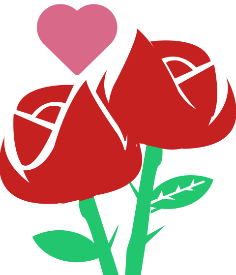 Dos rosas rojas y un corazon