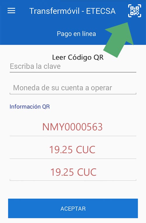 Como pagar servicios con Transfermóvil en Cuba, ejemplos