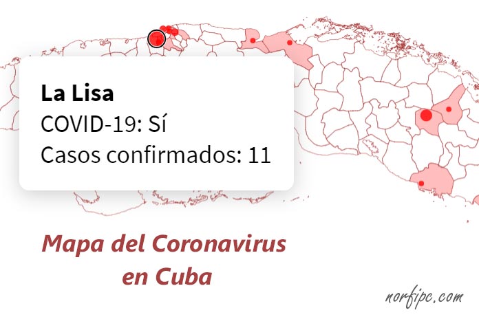 Mapa del Coronavirus COVID-19 en Cuba