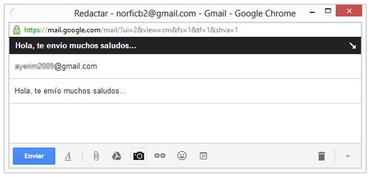 Abrir directamente la ventana de redactar en Gmail, para enviar un correo electrónico