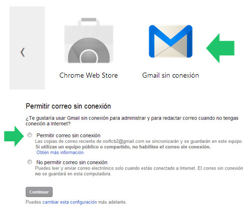 Iniciar y configurar Gmail sin conexión en el navegador Google Chrome