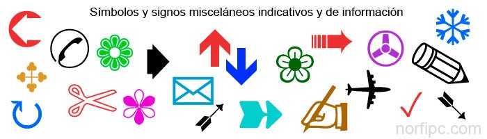 Símbolos, signos y caracteres especiales Unicode misceláneos