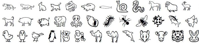 Símbolos, signos y caracteres emoji de animales