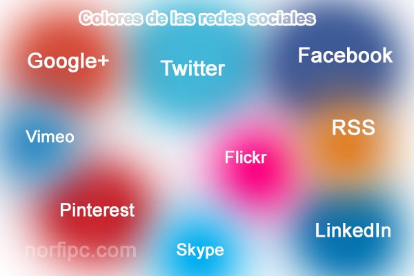 Los colores de las principales redes sociales de internet