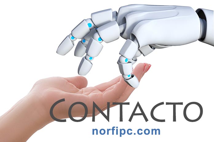 Página de contacto del sitio web NorfiPC
