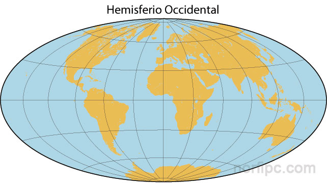 Mapa del hemisferio occidental creado usando Generic Mapping Tools