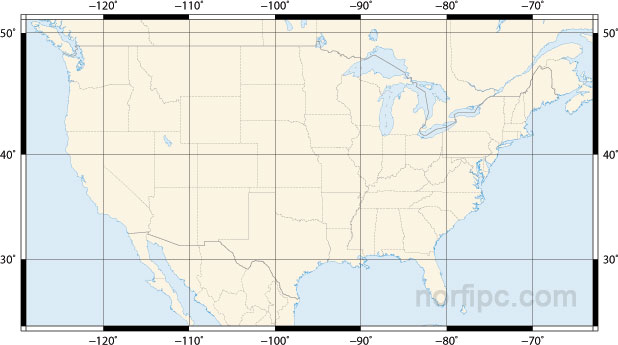 Mapa de los Estados Unidos generado con el programa Generic Mapping Tools