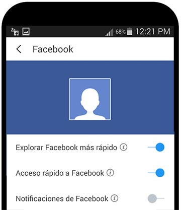 Configurar uso de Facebook en el navegador UC Browser