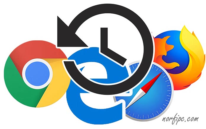 Historial de los navegadores Google Chrome, Microsoft Edge, Safari y Firefox