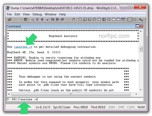 Leer un archivo de error Minidump con la herramienta Windbg de Microsoft