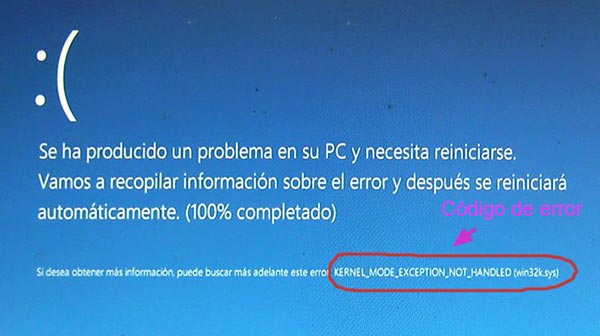 Error STOP de pantalla azul o pantalla de la muerte en Windows 8