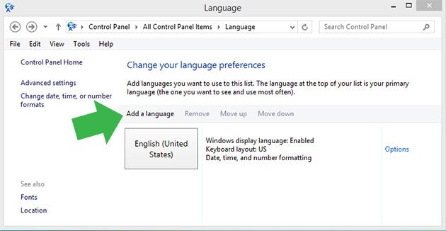 Agregar un idioma a Windows