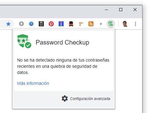 Extensión del navegador Google Chrome para comprobar la seguridad de las contraseñas