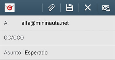 Enviar mensaje para solicitar el servicio de Mininauta, desde una cuenta de correo de @Nauta