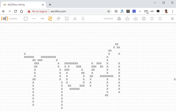 Crear dibujos ASCII en la web ASCIIFlow Infinity