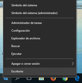 Opciones para acceder al Símbolo del sistema en el Inicio de Windows 10
